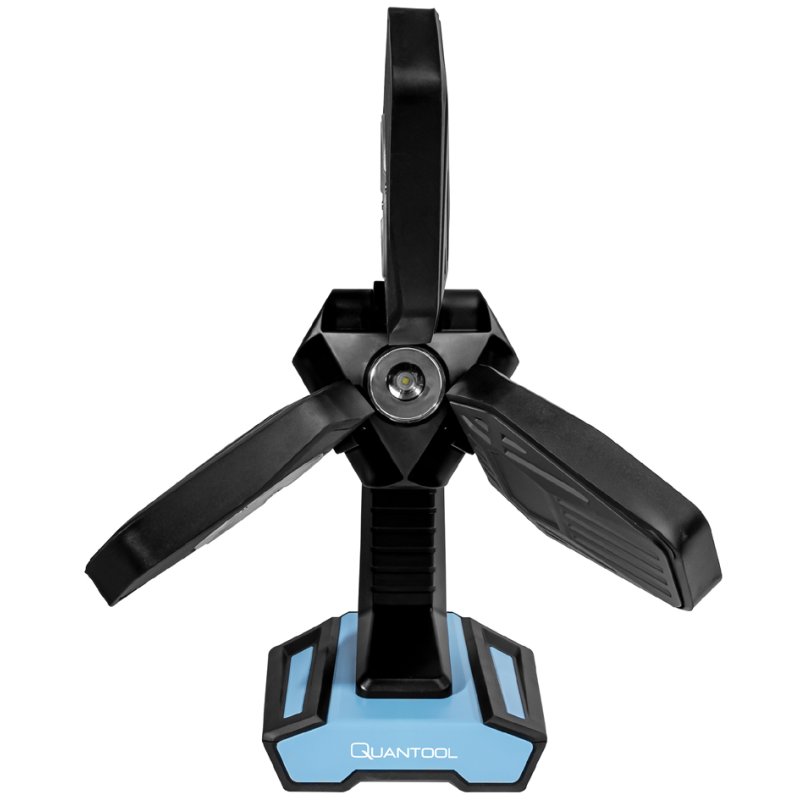 QUANTOOL Projecteur de travail LED rechargeable 3 ailes, 500-3500 lumens, noir/bleu